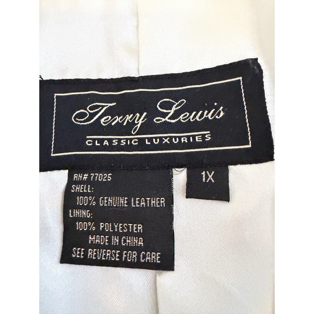 Terry Lewis Classic Luxuries Cream Leather Blazer Jacket Womens 1X Off White - Picture 3 of 16